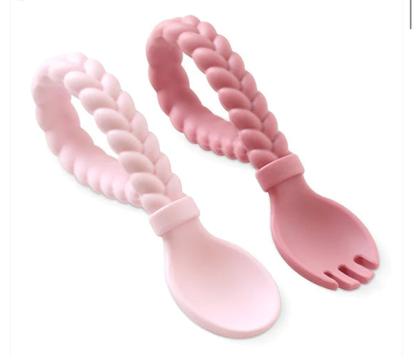 Itzy Ritzy Pink Sweetie Spoon And Fork Set